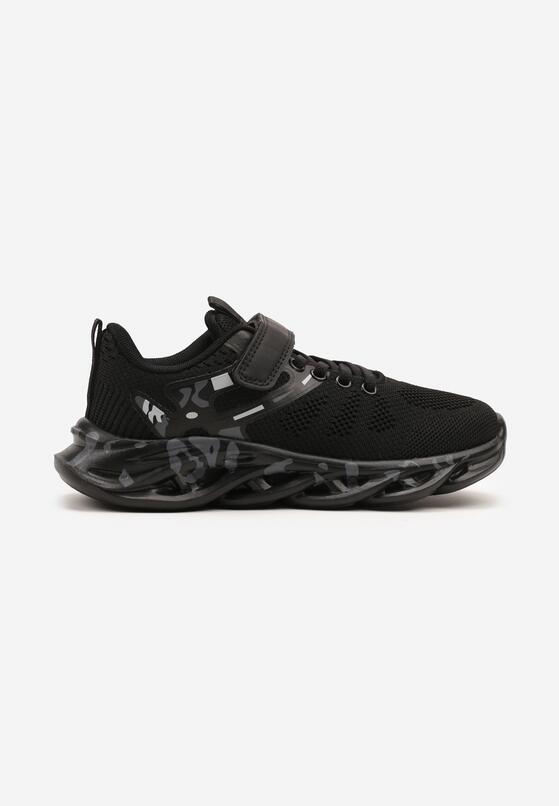 Czarno-Szare Buty Sportowe Sneakersy Clibee na Grubej Tłoczonej Podeszwie Jenadora 1