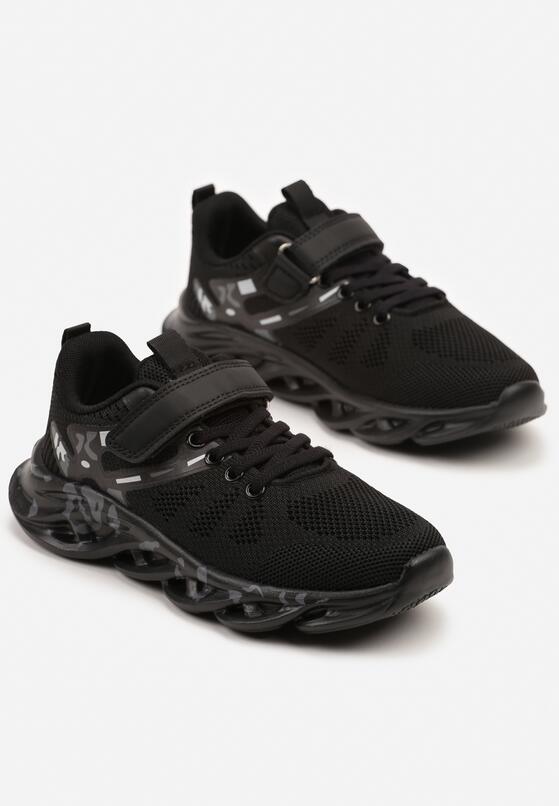 Czarno-Szare Buty Sportowe Sneakersy Clibee na Grubej Tłoczonej Podeszwie Jenadora 2