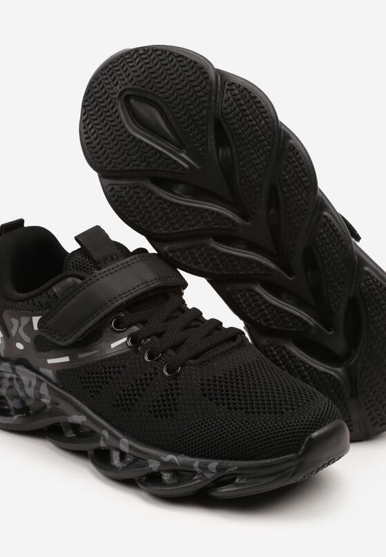 Czarno-Szare Buty Sportowe Sneakersy Clibee na Grubej Tłoczonej Podeszwie Jenadora 3