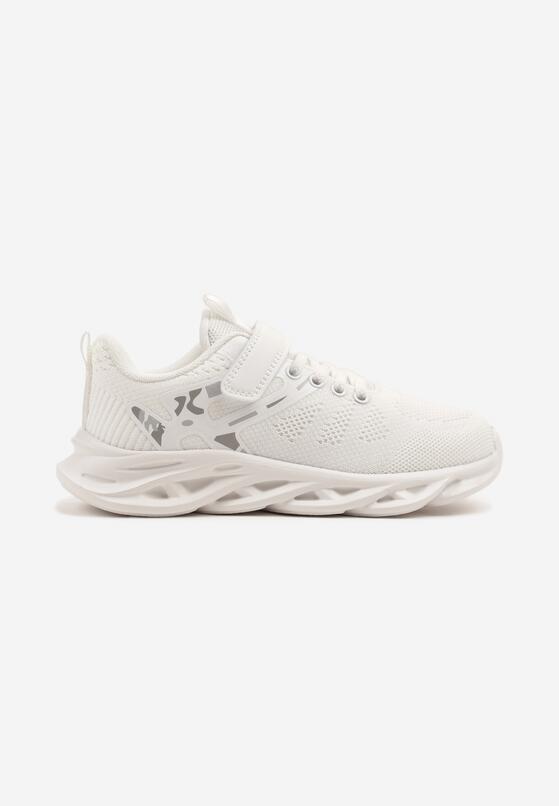Biało-Szare Buty Sportowe Sneakersy Clibee na Grubej Tłoczonej Podeszwie Jenadora 1