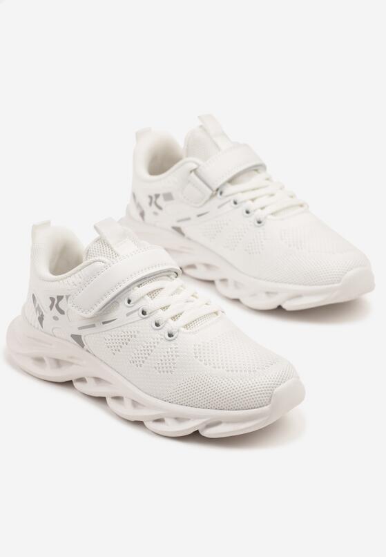 Biało-Szare Buty Sportowe Sneakersy Clibee na Grubej Tłoczonej Podeszwie Jenadora 2