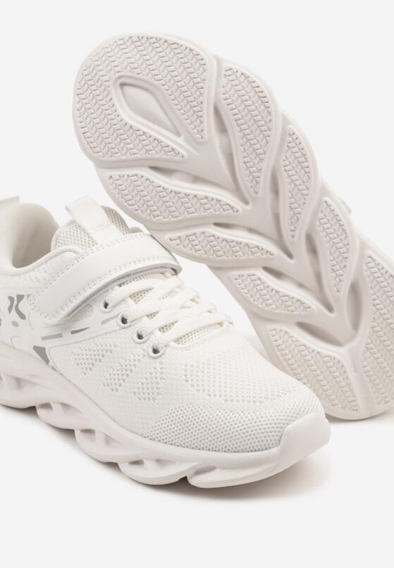 Biało-Szare Buty Sportowe Sneakersy Clibee na Grubej Tłoczonej Podeszwie Jenadora 3