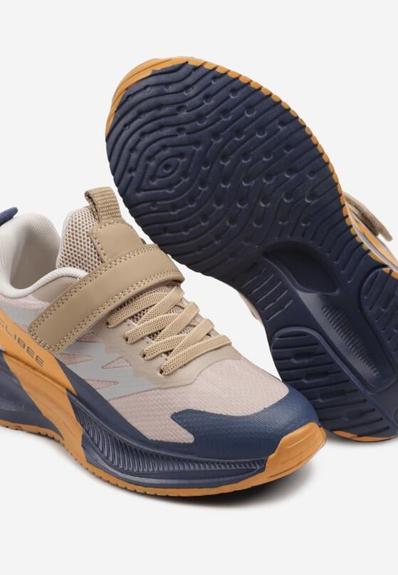 Ciemnobeżowe Buty Sportowe Sneakersy z Geometrycznymi Zdobieniami Ulinaviela 3