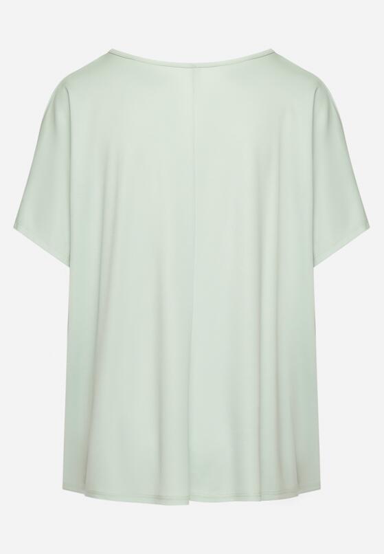 Jasnozielony T-shirt z Wiskozą o Kroju Nietoperza Liosma 7