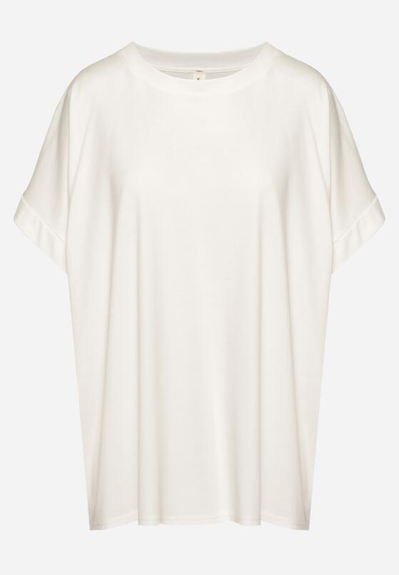 Biały T-shirt z Wiskozą o Kroju Nietoperza Tanariona 6