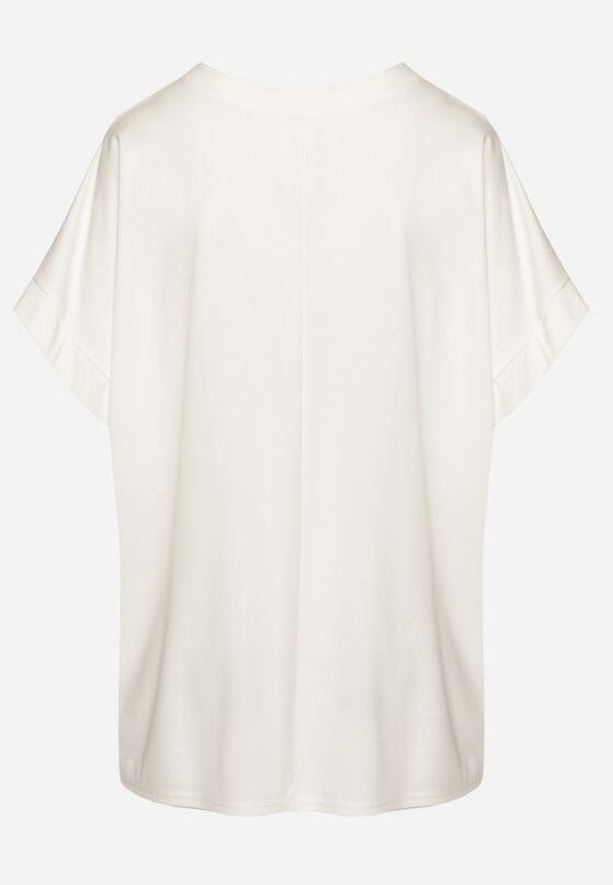 Biały T-shirt z Wiskozą o Kroju Nietoperza Tanariona 7