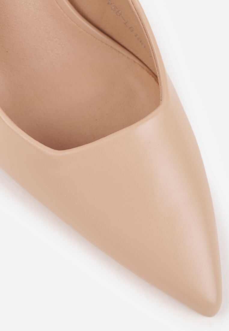 Beżowe Sandały na Szpilce Bez Pięty Parsedi 9