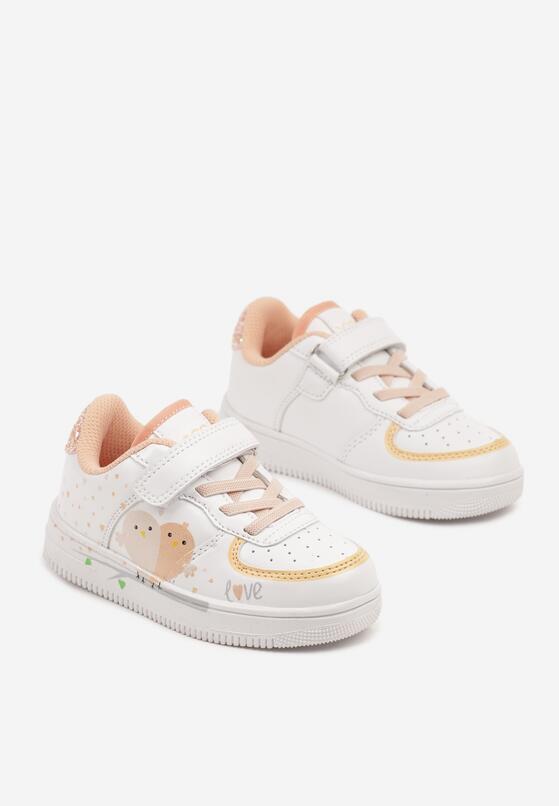Białe Buty Sportowe Sneakersy z Dodatkowym Zapięciem na Rzep Hirlima 2