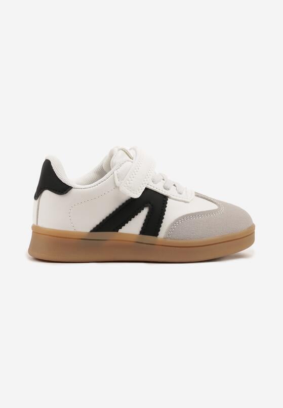 Biało-Czarne Buty Sportowe Sneakersy w Stylu Tenisówek z Paskami Lavlevi 1