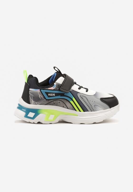 Czarno-Niebieskie Buty Sportowe Sneakersy z Geometrycznym Wzorem Clariana 1