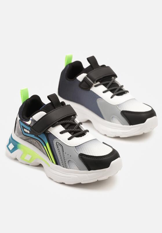 Czarno-Niebieskie Buty Sportowe Sneakersy z Geometrycznym Wzorem Clariana 2