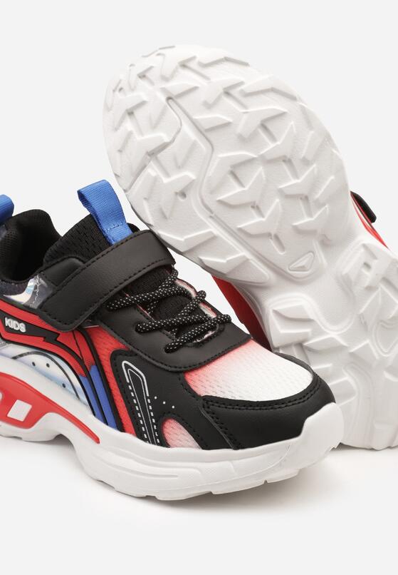 Czarno-Czerwone Buty Sportowe Sneakersy z Geometrycznym Wzorem Clariana 3