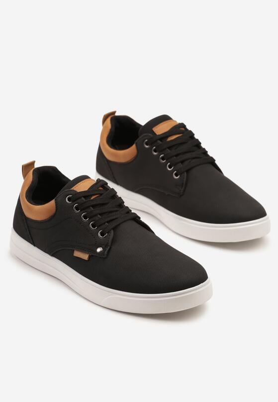 Czarne Buty Sportowe Sneakersy z Kontrastowymi Wstawkami Sonanila 2