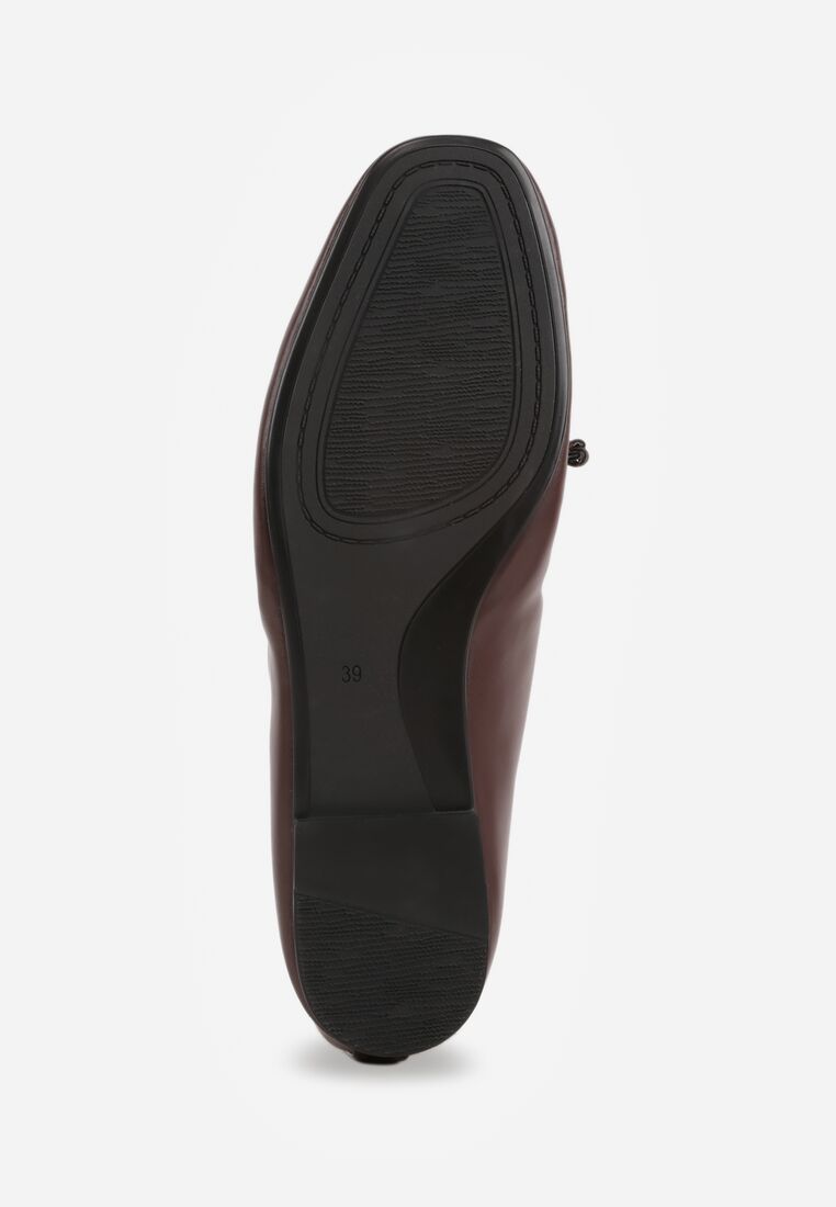 Brązowe Balerinki z Wiązanymi Rzemykami Julimaria 7