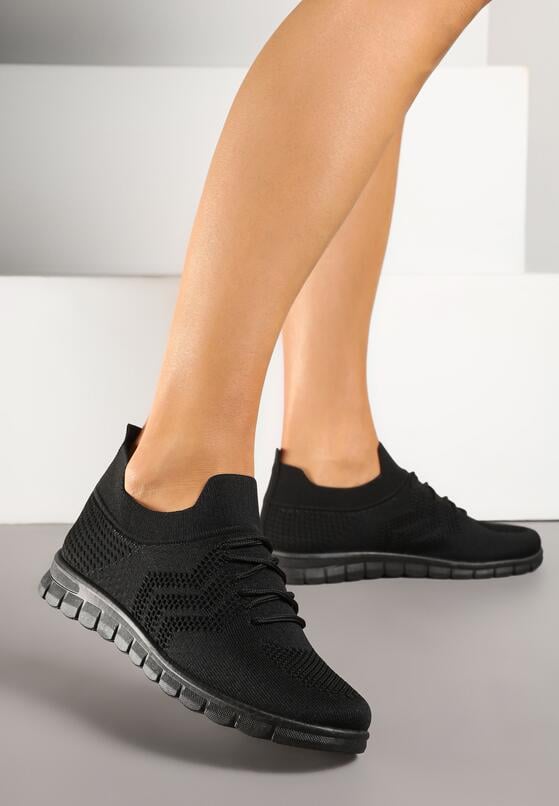 Czarne Buty Sportowe Sneakersy z Siateczkową Cholewką Turiselle 2