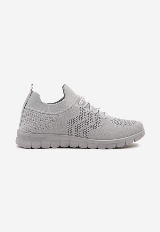 Szare Buty Sportowe Sneakersy z Siateczkową Cholewką Turiselle 4