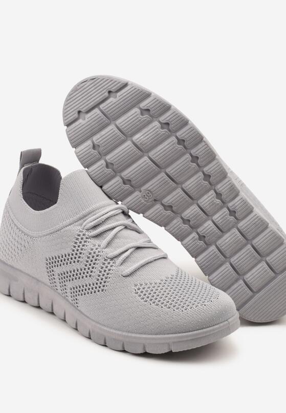 Szare Buty Sportowe Sneakersy z Siateczkową Cholewką Turiselle 6