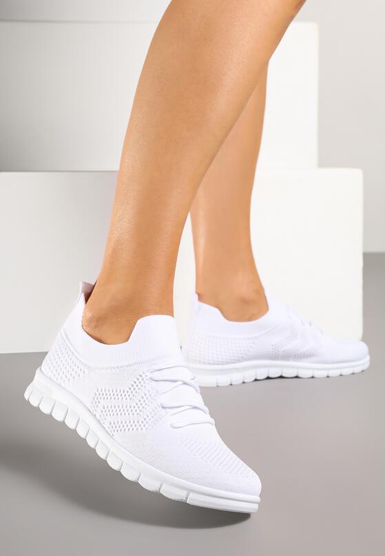 Białe Buty Sportowe Sneakersy z Siateczkową Cholewką Turiselle 2