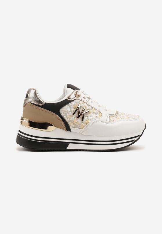 Biało-Czarne Sneakersy z Metaliczną Aplikacją Divisca 4