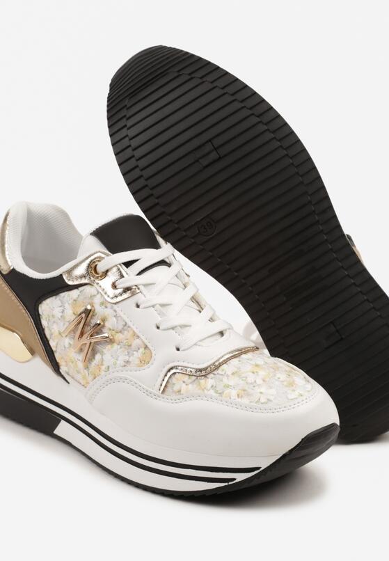 Biało-Czarne Sneakersy z Metaliczną Aplikacją Divisca 6