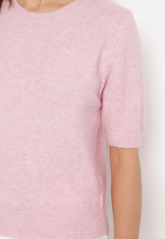 Różowy Sweter z Wełną i Krótkim Rękawem Turosa 5