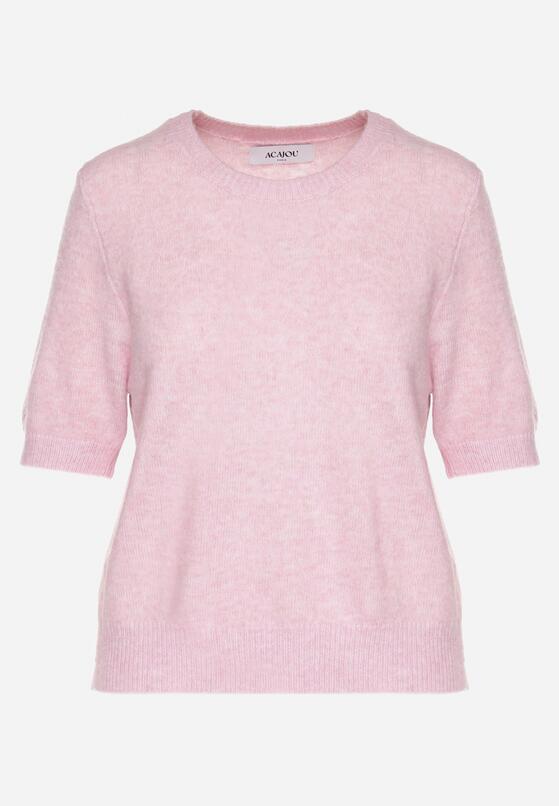 Różowy Sweter z Wełną i Krótkim Rękawem Turosa 6