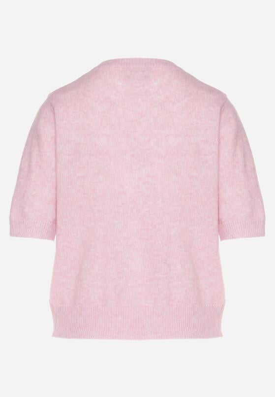 Różowy Sweter z Wełną i Krótkim Rękawem Turosa 7