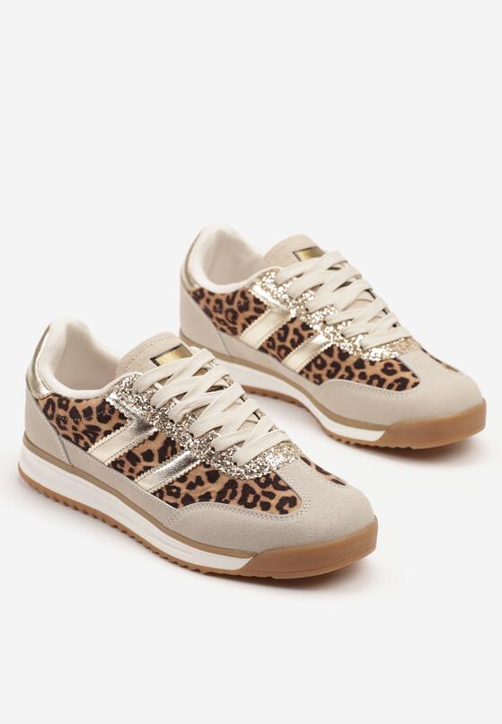 Panterkowe Sneakersy Ozdobione Paskami w Panterkę Eranelia 5