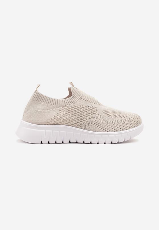 Beżowe Buty Sportowe z Elastyczną Cholewką Clezenne 4