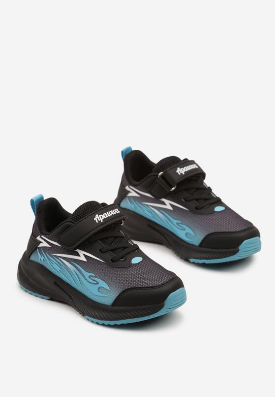 Czarno-Niebieskie Buty Sportowe Zapinane na Rzep z Efektem Ombre Tellivra 2