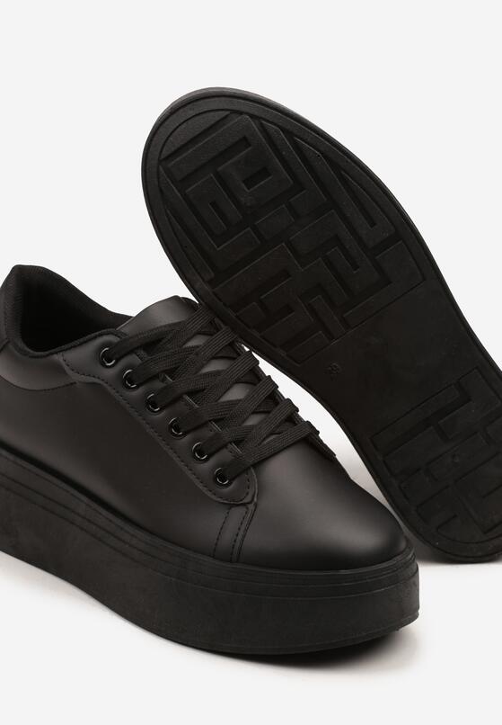 Czarne Klasyczne Sneakersy na Grubej Podeszwie Tosirra 6