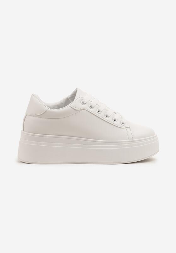 Białe Klasyczne Sneakersy na Grubej Podeszwie Tosirra 4
