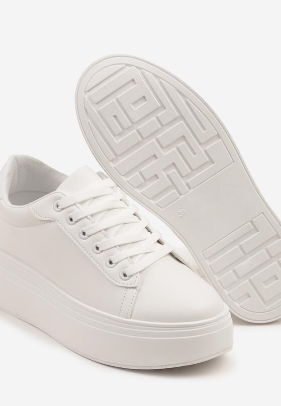 Białe Klasyczne Sneakersy na Grubej Podeszwie Tosirra 6
