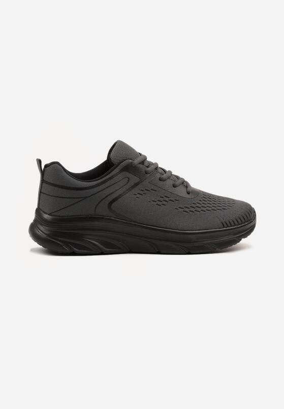 Ciemnoszare Buty Sportowe Sneakersy z Ozdobnym Tłoczeniem Wiline 1