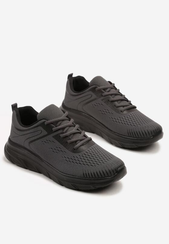 Ciemnoszare Buty Sportowe Sneakersy z Ozdobnym Tłoczeniem Wiline 2