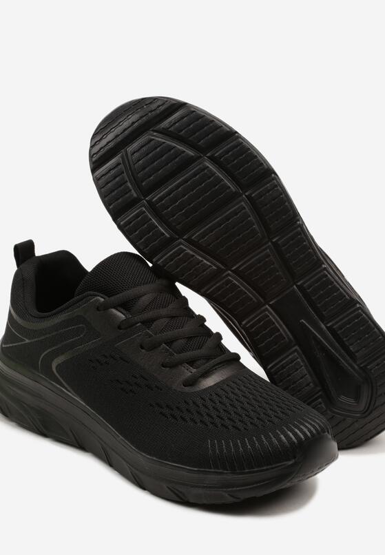 Czarne Buty Sportowe Sneakersy z Ozdobnym Tłoczeniem Wiline 3