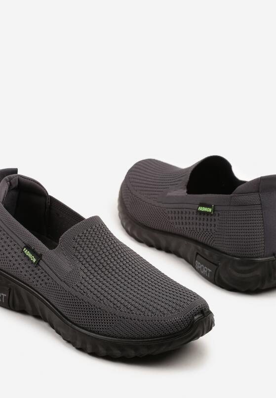 Szare Buty Sportowe Wsuwane pod Kostkę z Miękką Cholewką Ravionae 3