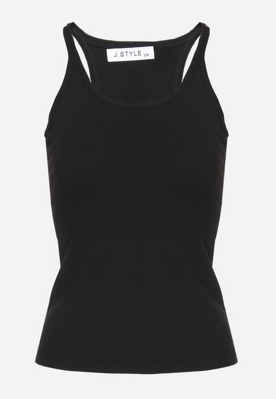 Czarny Top z Prążkowanego Materiału Turine 6