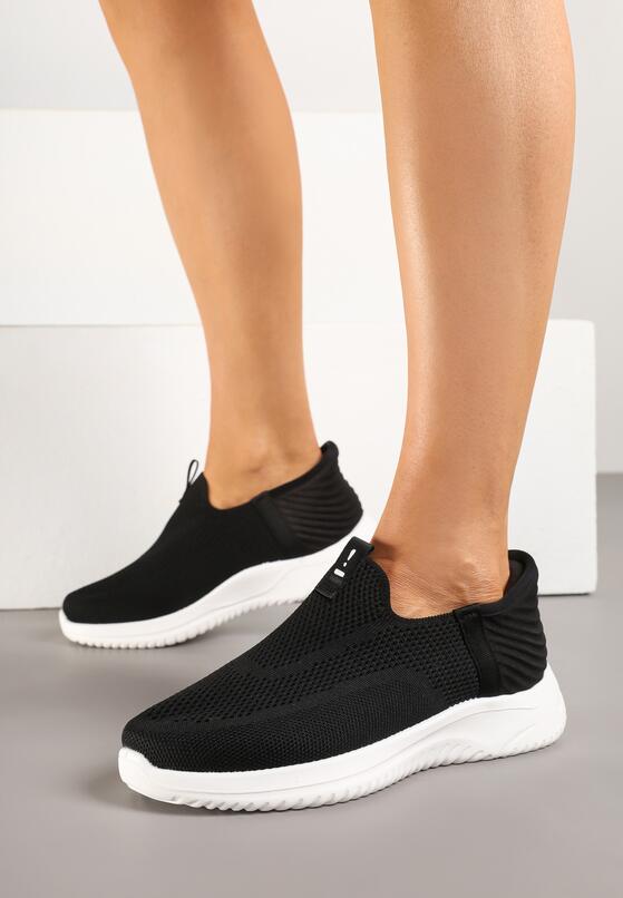 Czarne Buty Sportowe Sneakersy z Miękką Cholewką pod Kostkę Weamara 1