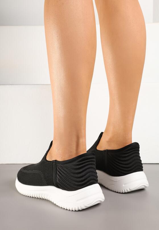 Czarne Buty Sportowe Sneakersy z Miękką Cholewką pod Kostkę Weamara 3