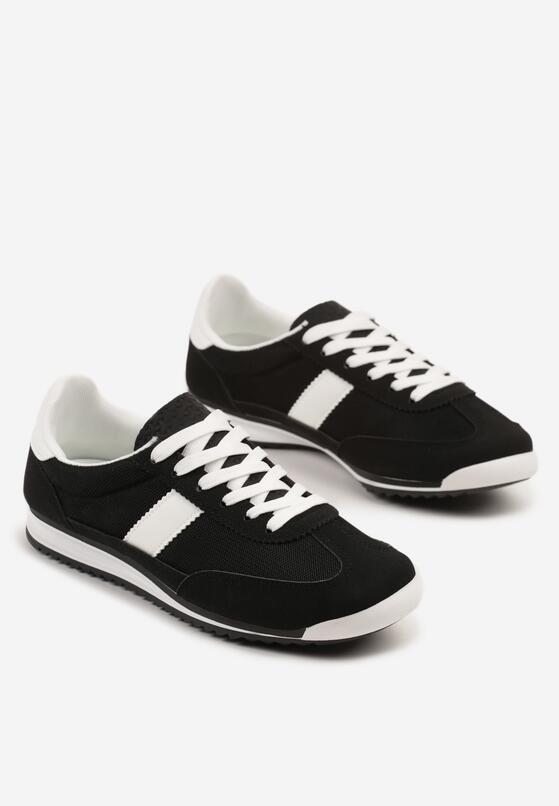 Czarne Sneakersy z Ozdobnym Paskiem Cleota 5