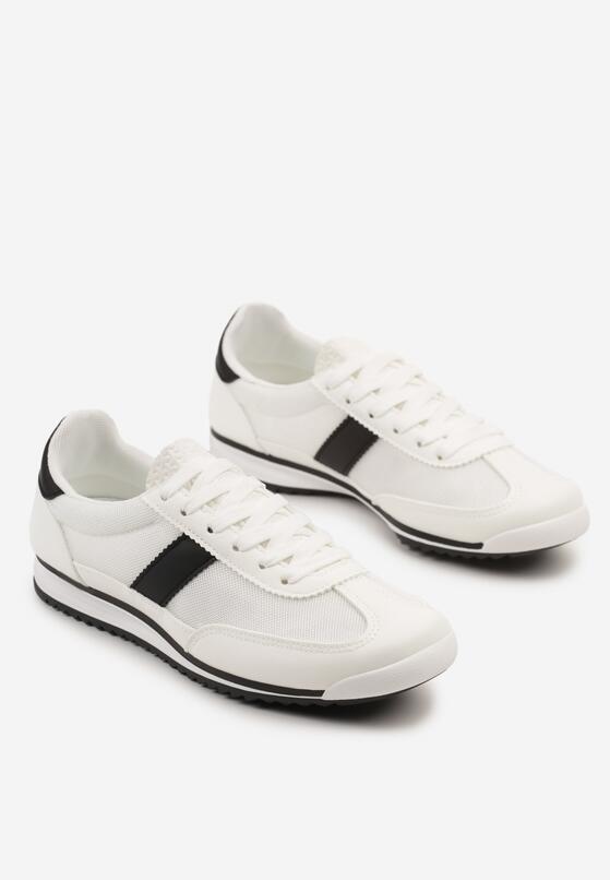 Białe Sneakersy z Ozdobnym Paskiem Cleota 5