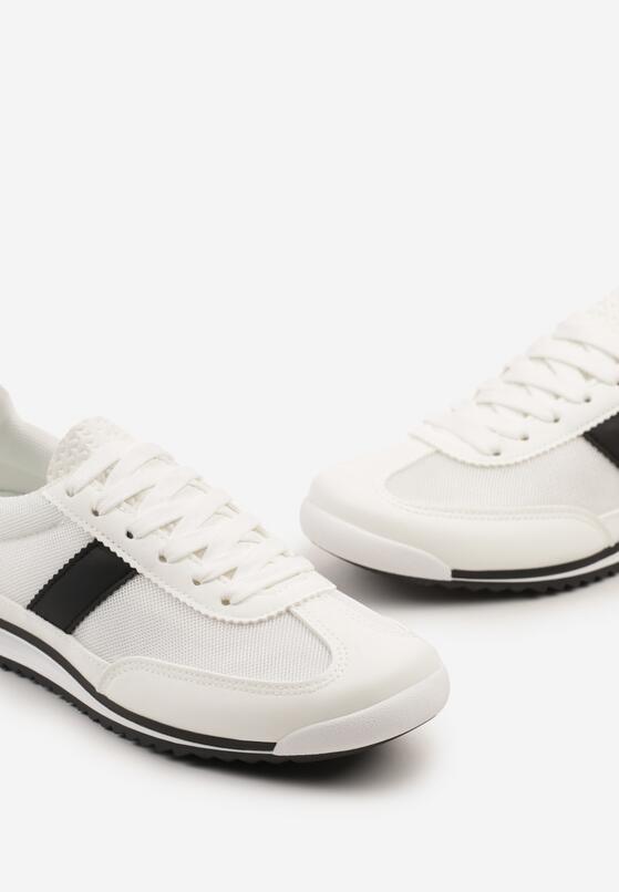 Białe Sneakersy z Ozdobnym Paskiem Cleota 6
