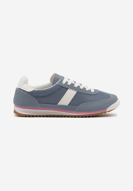 Niebieskie Sneakersy z Ozdobnym Paskiem Cleota 4