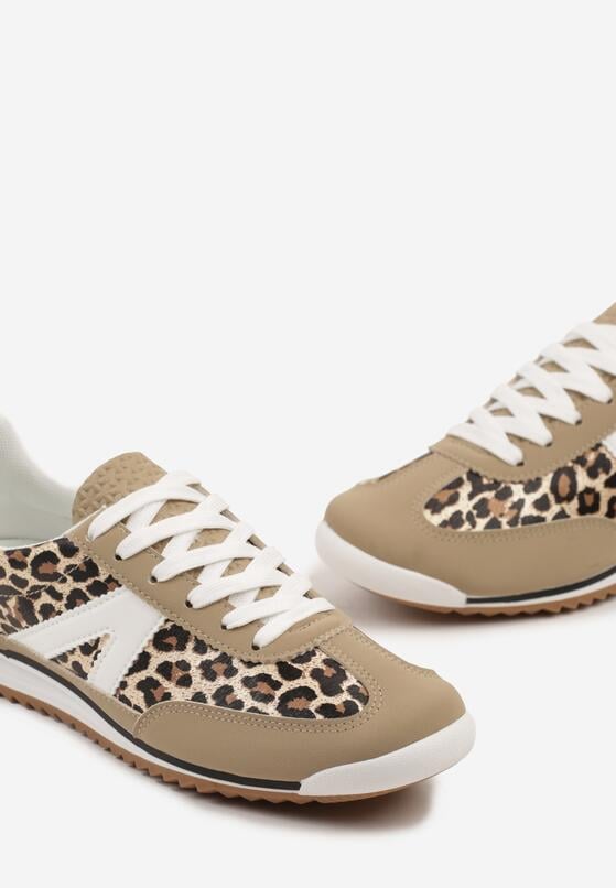Panterkowe Sneakersy z Geometrycznym Wzorem Clesanna 6