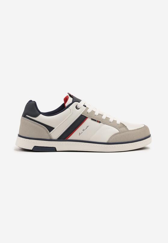 Białe Buty Sportowe Sneakersy z Ozdobnymi Paskami Odimere 1