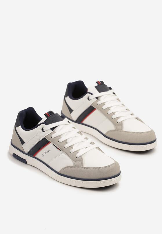 Białe Buty Sportowe Sneakersy z Ozdobnymi Paskami Odimere 2