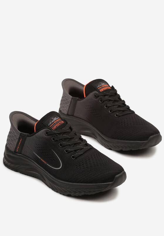 Czarno-Szare Buty Sportowe Sneakersy Ozdobione Geometrycznym Motywem Odalissea 2