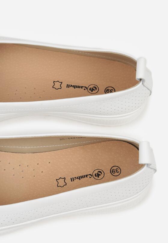 Białe Skórzane Tenisówki Ozdobione Perforacją Tellireth 8