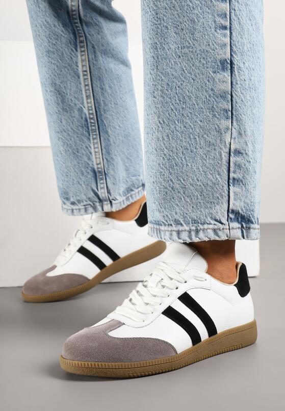Białe Sneakersy ze Skóry Naturalnej w Stylu Tenisówek Floriauri 1